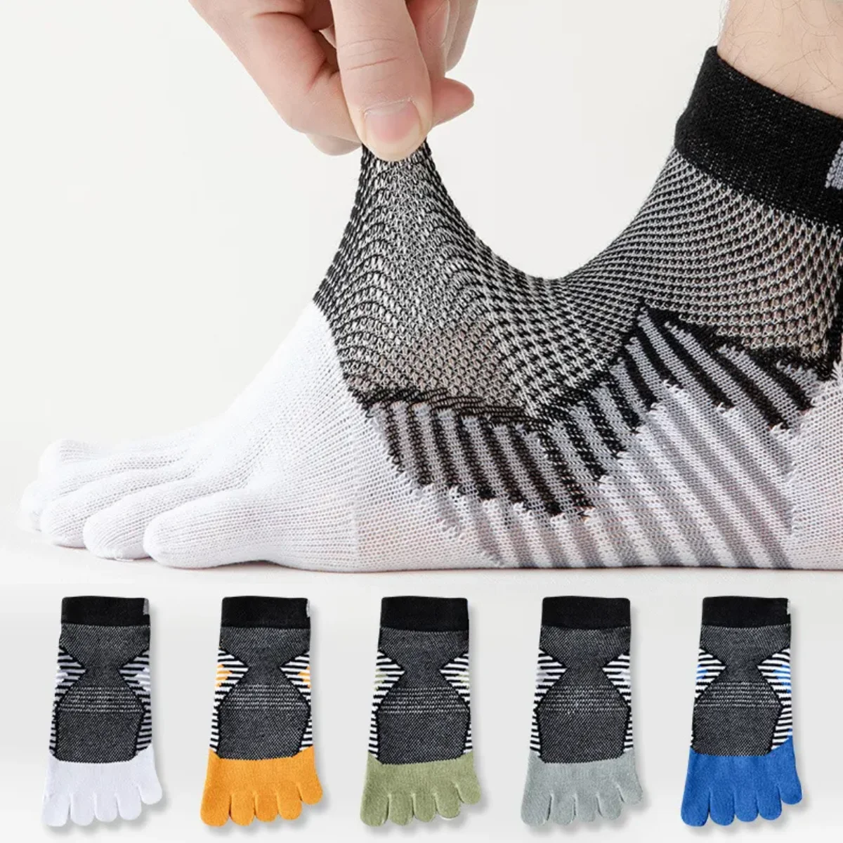 

Five Toes Socks Men Women Hollow Out Mesh Thin Breathable Outdoor Sports Socks Casual Indoor Workout Floor Fitness Sports Socks