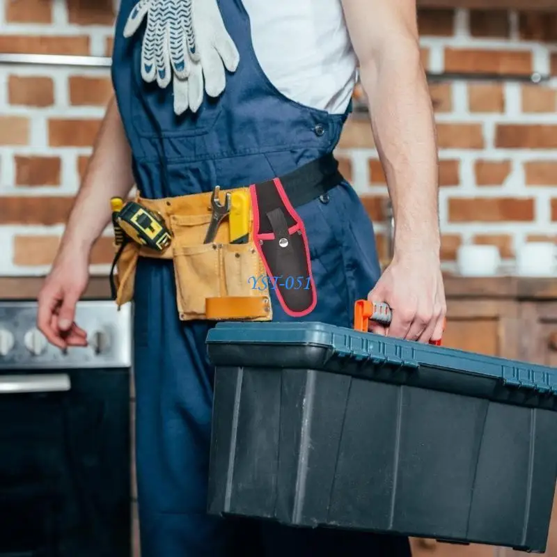 Kantong Pelindung Gunting Profesional, Sarung Pelindung Alat Esensial, Tas Alat Tang, Tas Penyimpanan Kain Oxford Portabel Merah, Perlengkapan Alat