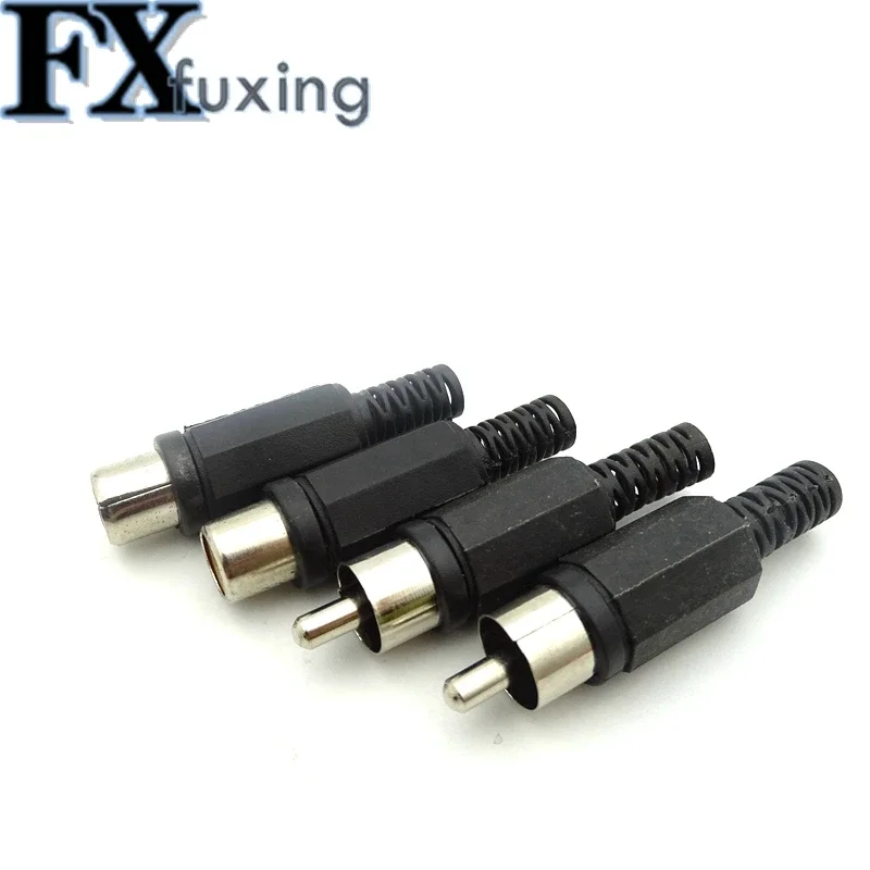 10 pcs/lot 5 Black 5 Red RCA Plastic AV Plug Connectors Plastic Housing Stereo Audio Plug Channel Dual Connector DIY Female Male