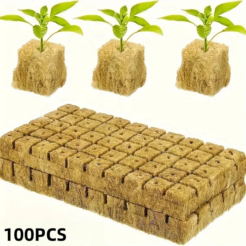 Bloque de cultivo hidropónico, 100 piezas/juego, medio de cultivo de alta porosidad, fácil de cortar y trasplantar, adecuado para la germinación de semillas