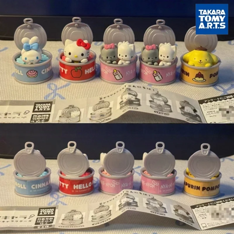 

Takara Tomy Arts Mini Gashapon Sanrio Can Figurine Hello Kitty Cinnamoroll Pompompurin Pochacco Nya Nya Desktop Display Ornament