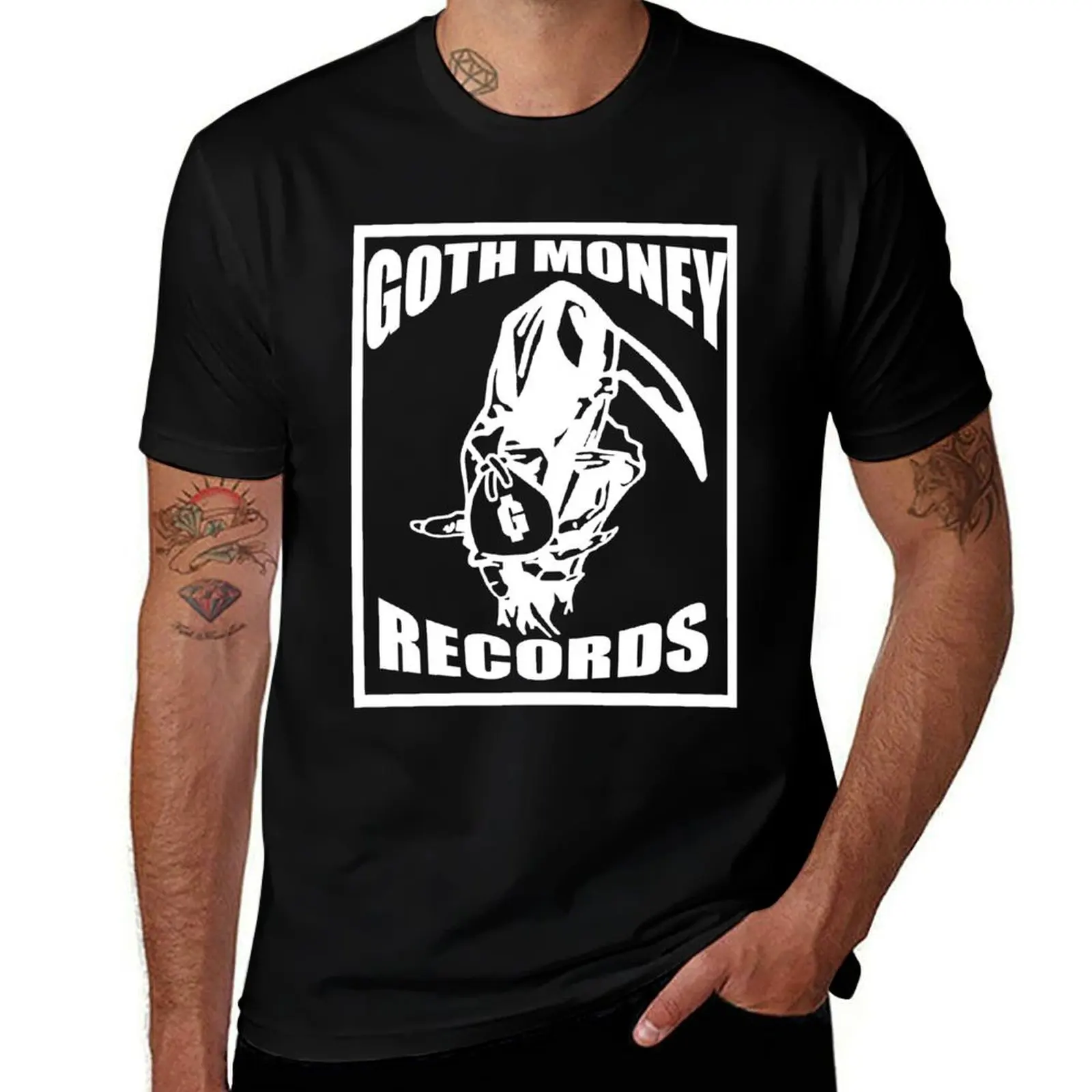 

Goth money records grim reaper classic t shirt T-Shirt summer top animal prinfor boys anime shirts men