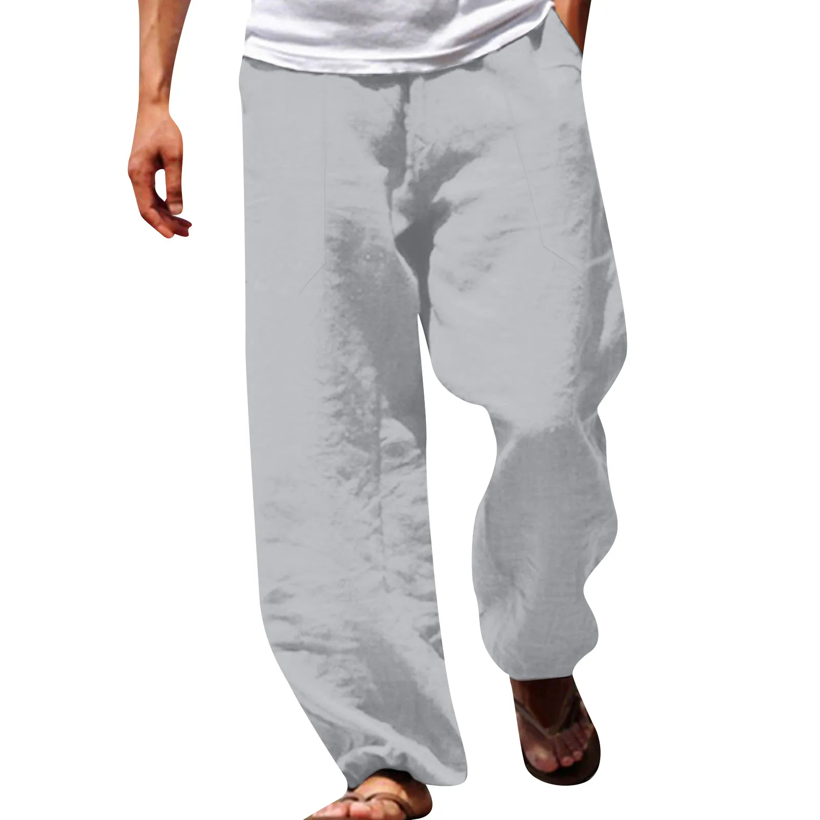 

Linen Clothing For Men Natural Linen Pants For Men Comfortable Quality Soft Linen Pocket Color Trousers pantalones hombre