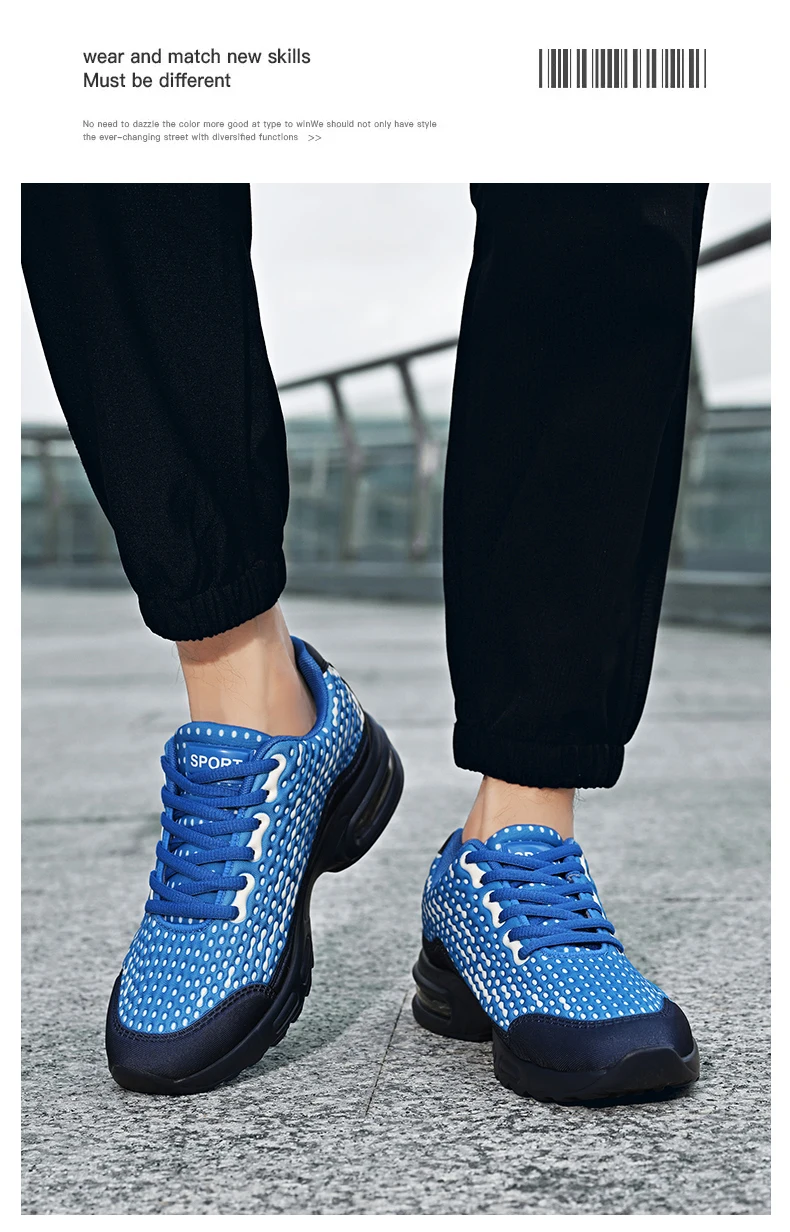 Herren-Sportschuhe, atmungsaktive Mesh-Schuhe, gepolsterte Outdoor-Schuhe mit Luftpolsterung, Freizeitschuhe, Straßenlaufschuhe – Detail 13