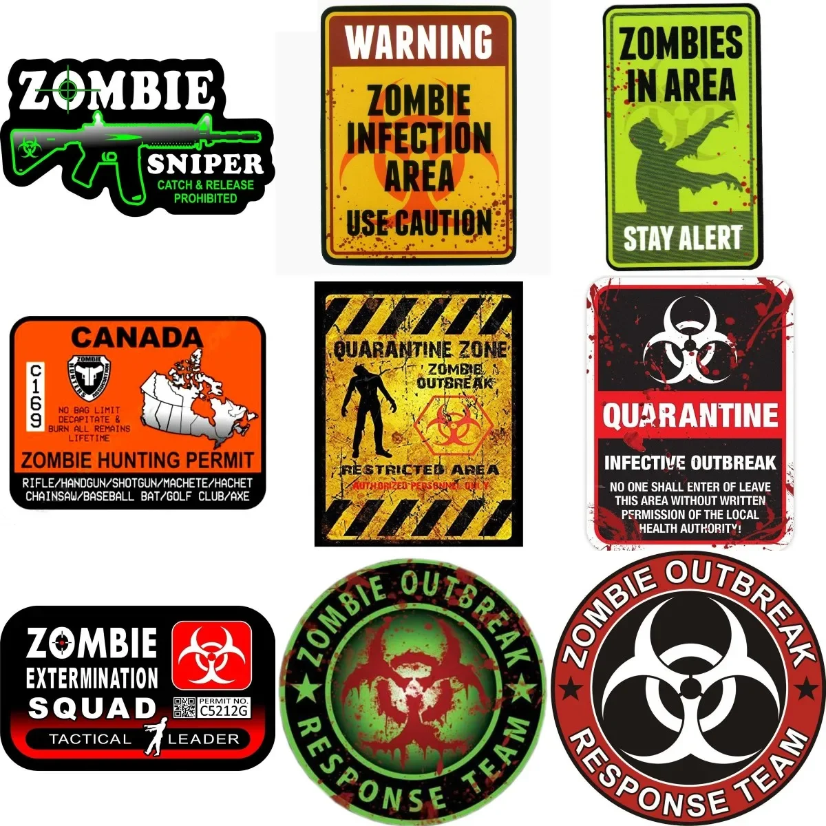 

Zombie Biochemistry Radiation Creative Warning Sticker for Decorate Car Motorcycle Van Window Wall Room Table Decal Accessories