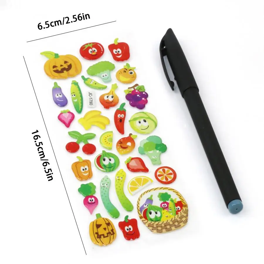 500/560/920 Cute Colorful  Playful Reusable Polyethylene Stickers - 3D Fluffy Designs with Letters, Butterflies for Notebooks
