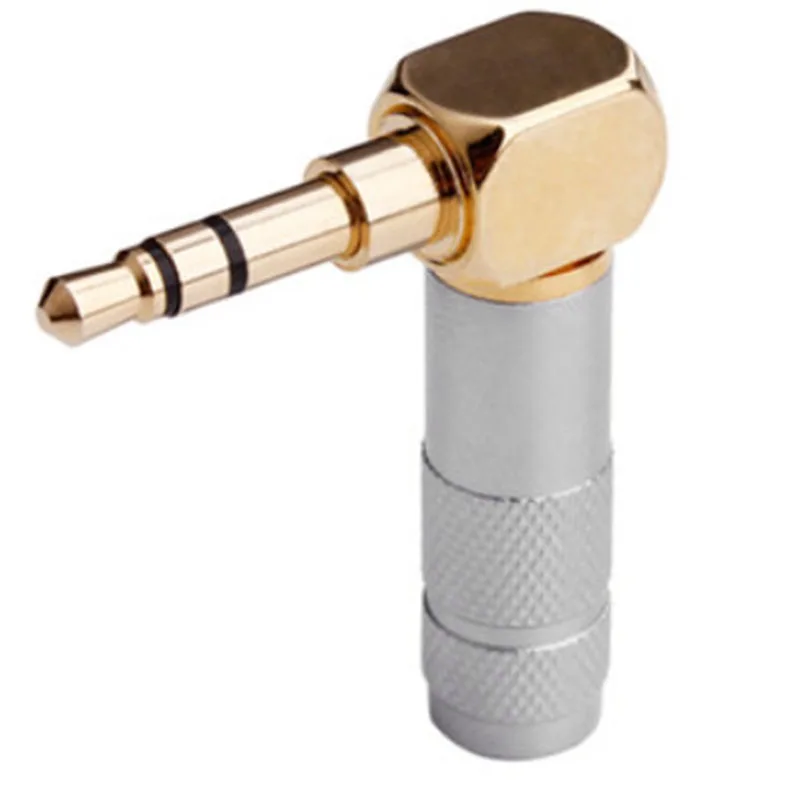 3.5Mm L Vorm Jack Vergulde 90 Graden Hoek Audio Connector Audio Plug Zilver