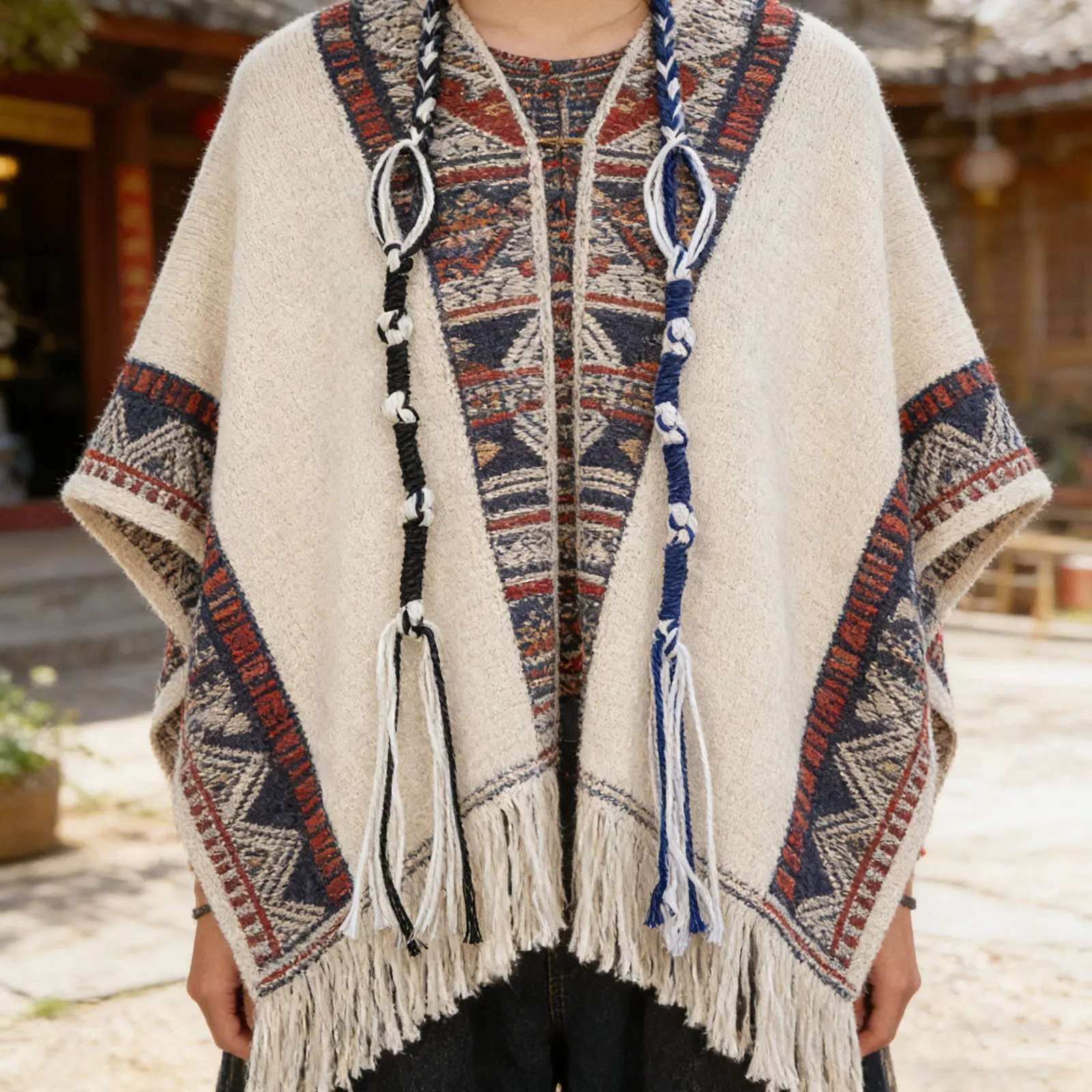 12Pcs Tzitzit Tassels Prayer Shawl Accessories Tallit Tassel Fringes Fabric Tzitzit Cords Jewish Prayer Fringes Home Synagogue