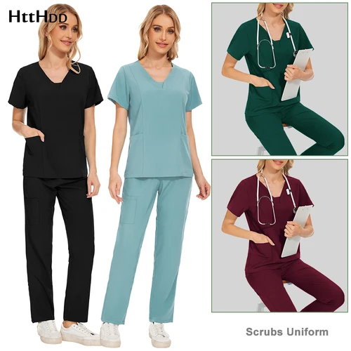 Uniforme clínico, traje exfoliante de moda, uniforme de Hospital, Joggers, ropa médica, uniforme de médico para enfermería, conjunto de exfoliantes para mujer