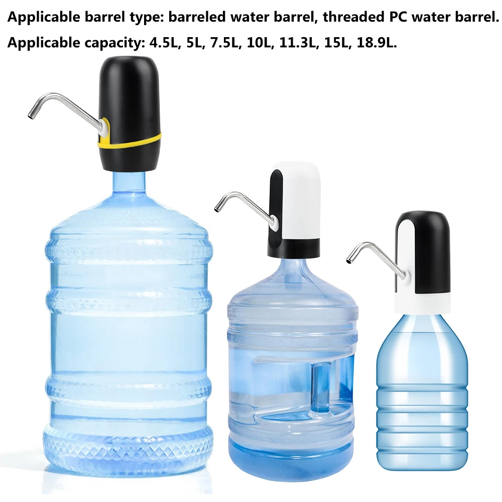 Barreled Water Pumping Device Kitchen Tools USB Rechargeable With Blue LED Light Wireless Electric Water Pump Portable