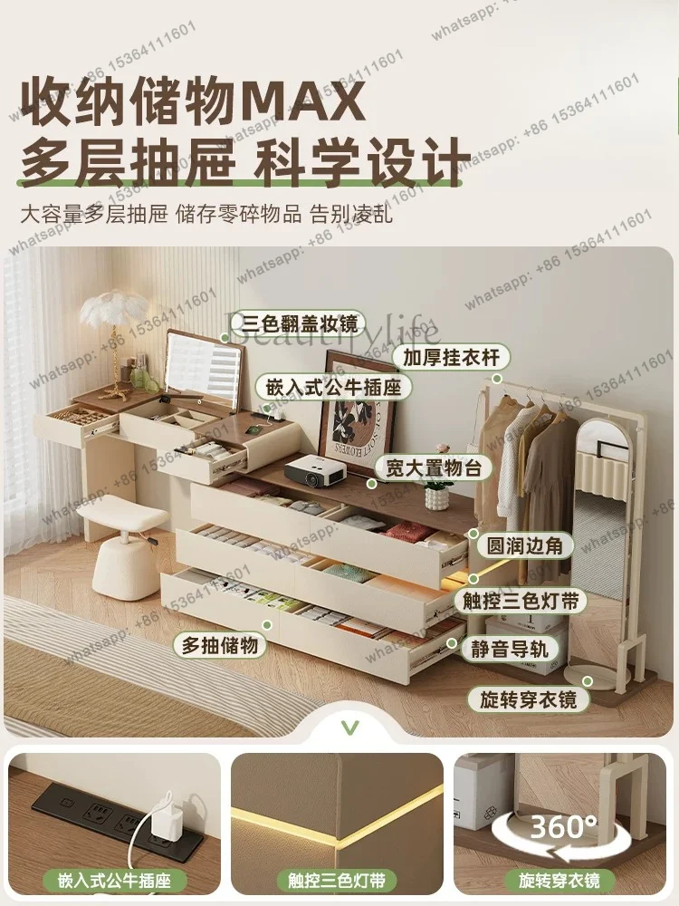 LX corner dresser storage cabinet integrated small apartment semi-surrounded bedside makeup table