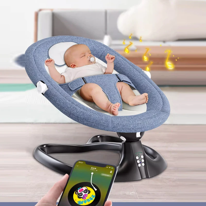 Baby Electric Rocking chair Newborns Sleeping Cradle Bed Swing Chair with Remote Control Bluetooth Music Baby Cot For Baby 0-3Y