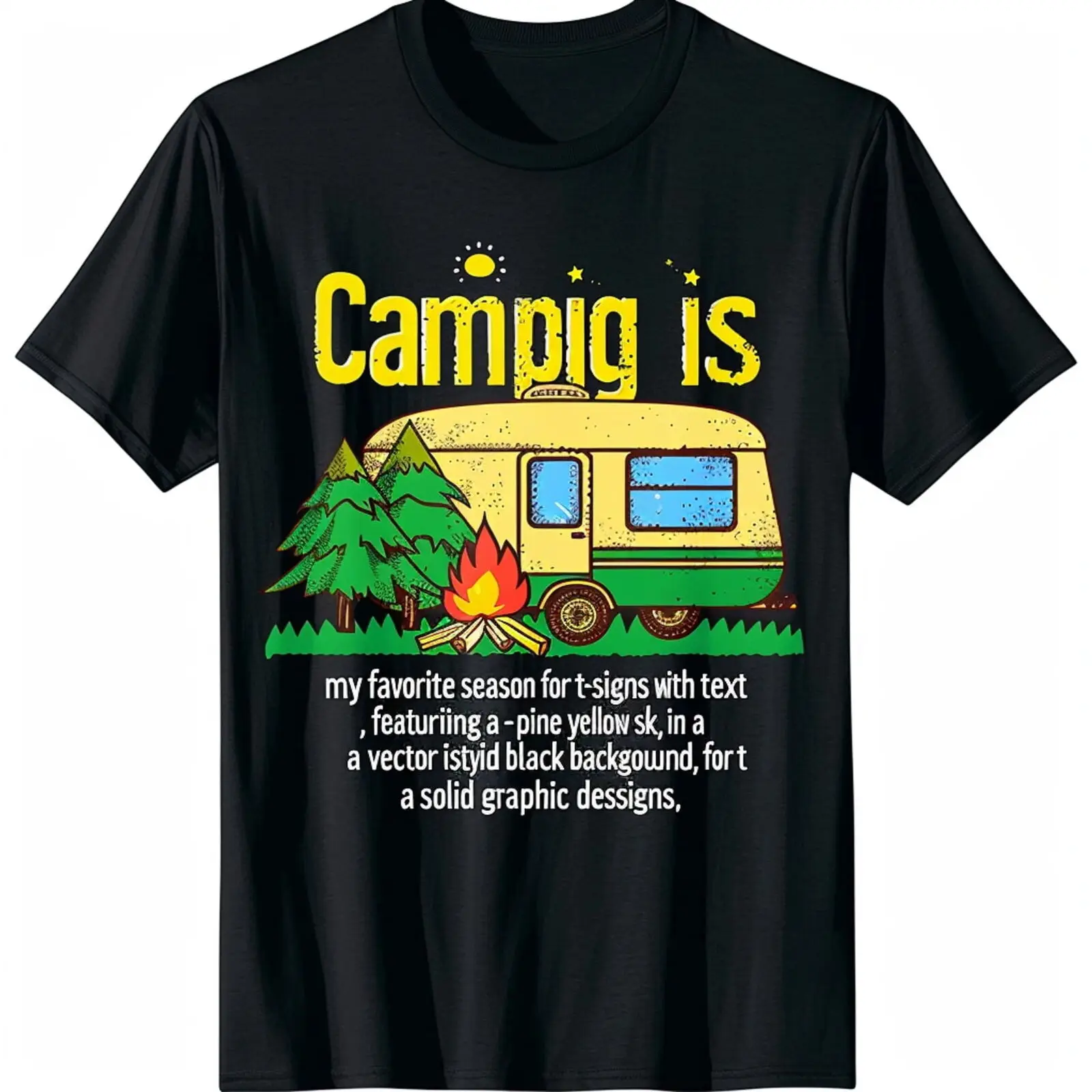 Stand out in style with our exclusive 'CAMPING IS MY FAVORITE' black