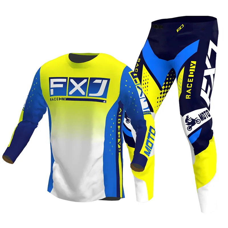 Motocross Jersey Pant Kits Mens Women Enduro MX MTB Motorcycle suit Off-road cross racing blue yellow black red green white