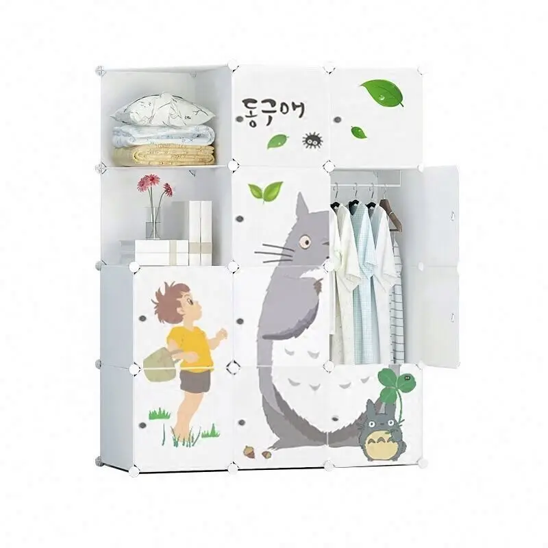 children Folding Storage Closet Cartoon Children's children Plastic Assembly
