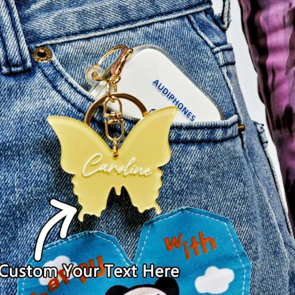 Pink Acrylic Custom Name Letters Keychain