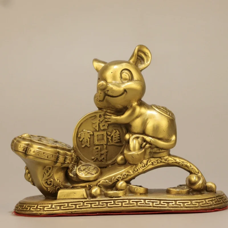 

Латунная посуда, новый китайский стиль, Микки Маус, мышь Ruyi, орнамент, мышь мира и процветания, украшение для дома и офиса