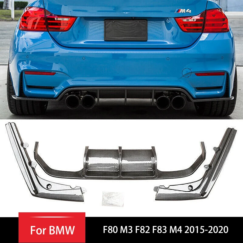 

Диффузор для заднего бампера BMW F80 M3 F82 F83 M4 2015-2020, сплиттер, спойлер, Нижняя губа, комплект аксессуаров, задний бампер