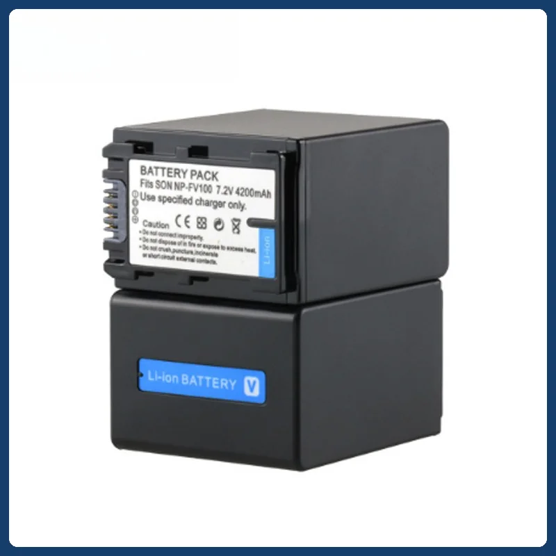 Batería de NP-FV100 de 4200mAh para cámara Sony, repuesto de alta capacidad para videocámara profesional NP-FV70, potencia 2 veces de ejecución más larga