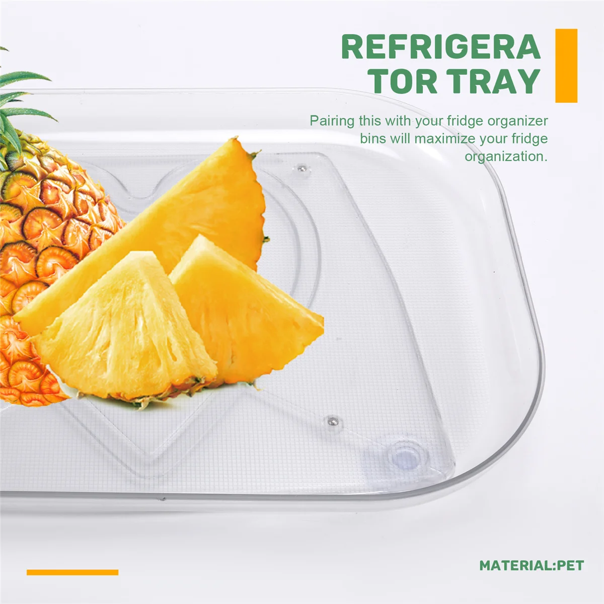 360 °   Susans perezosos giratorios para refrigerador, organizador de nevera Rectangular, bandeja de gabinete, organizadores de refrigerador y