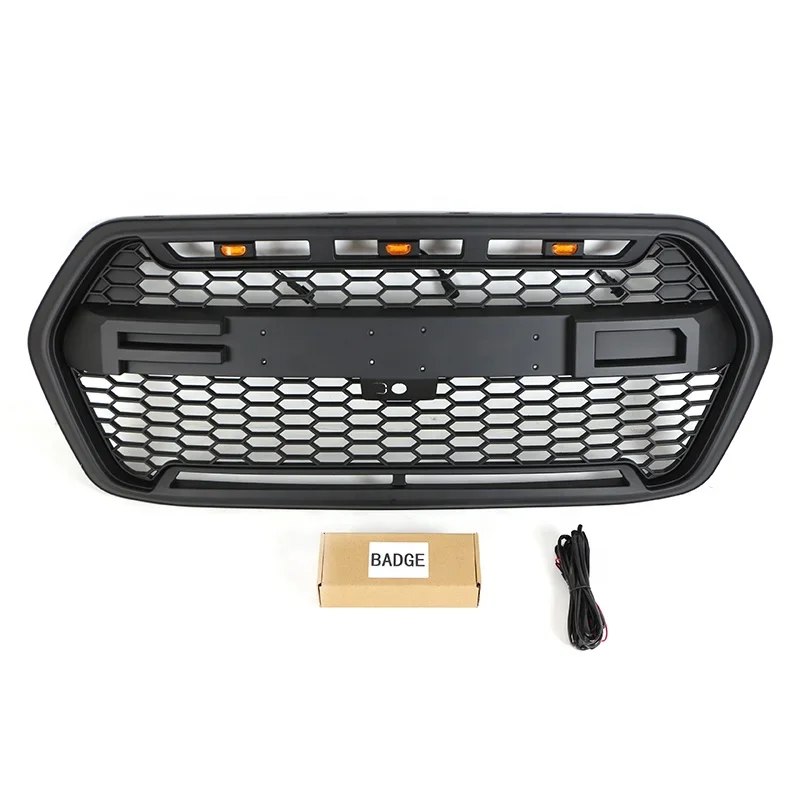 Auto Part Other Exterior Accessories Black ABS Plastic Car Grills Front Grille With LED Light Fit For 2020-2023 Ford Transit Van