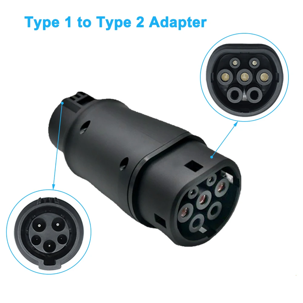 Teschev evse adapter 16a 32a elektro fahrzeug auto ev ladegerät stecker sae j1772 buchse typ 1 bis typ 2 ev adapter buchse