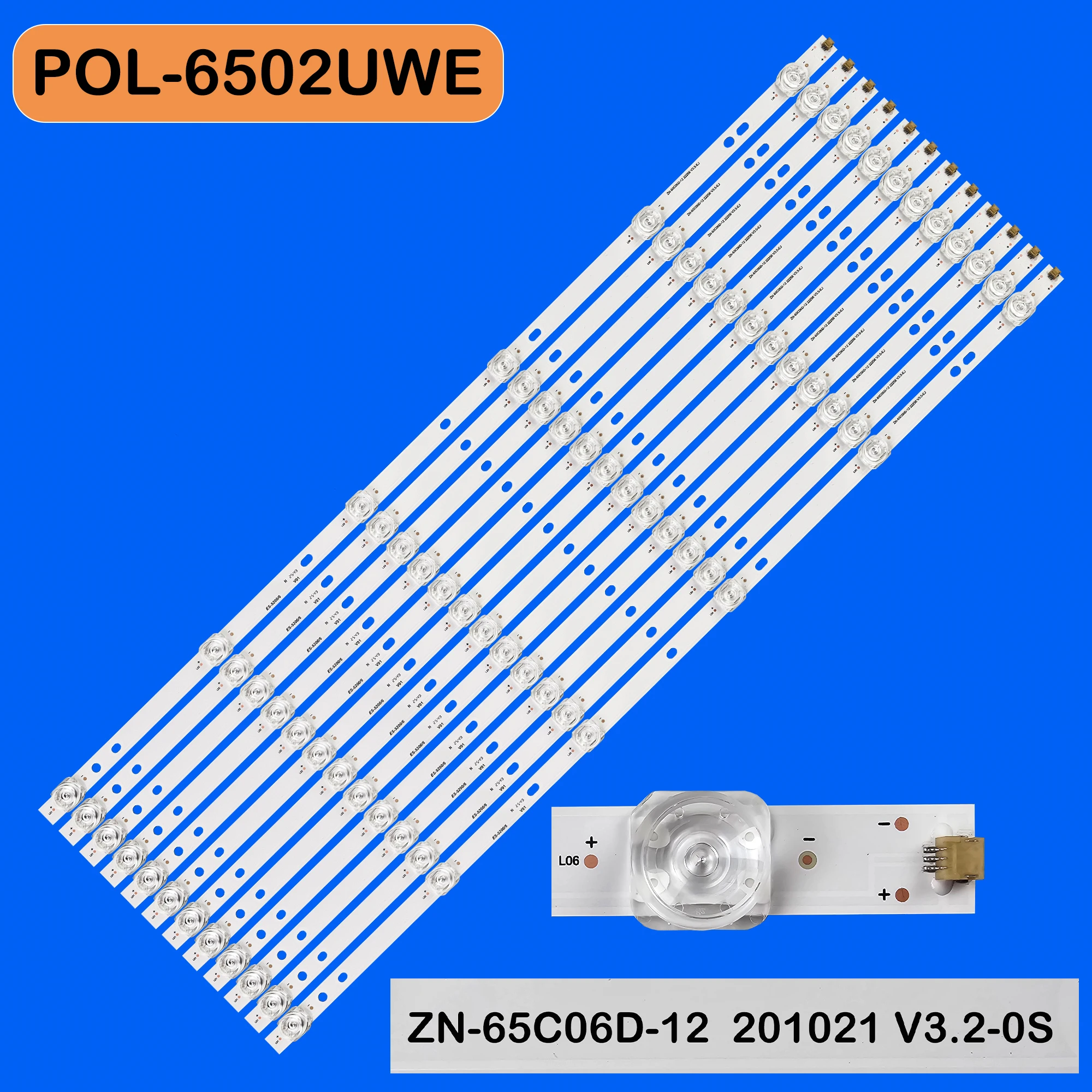 

Светодиодная панель подсветки для POL-6502UWE ZN-65C06D-12 201021 V3.2-0S 65V6 12X6
