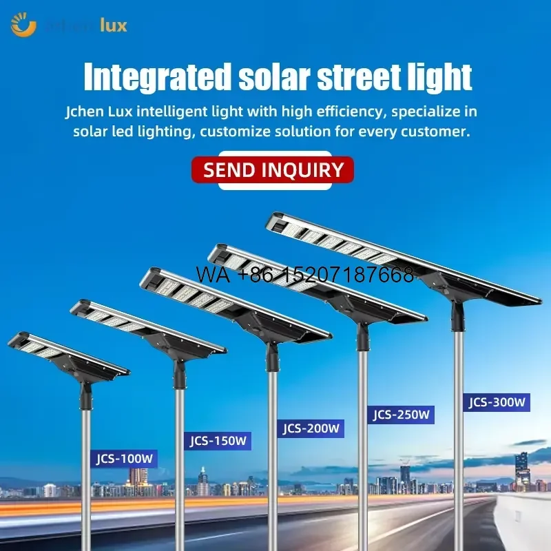 Wmwmnu for Complete 5 Years Warranty IP66 100W 150W 200W 250W 300W Led Solar Street Lights With Pole