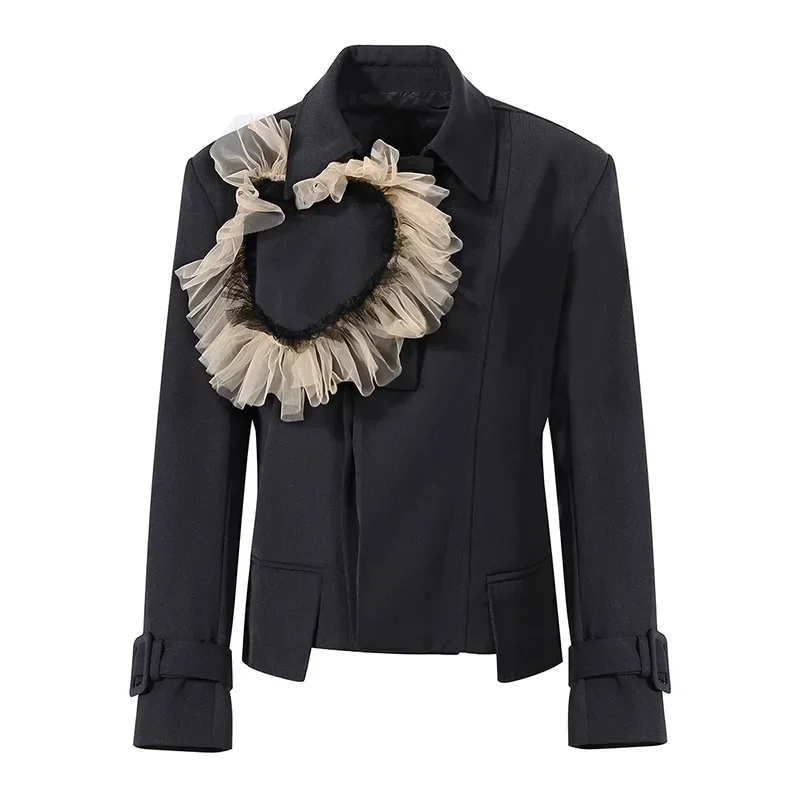 Costume blazer à fleurs pour femme, veste noire, tenue de bureau formelle, vêtements de travail d'affaires, manteau pour fille, tenue de soirée, robe de Rh, mode, 1 pièce