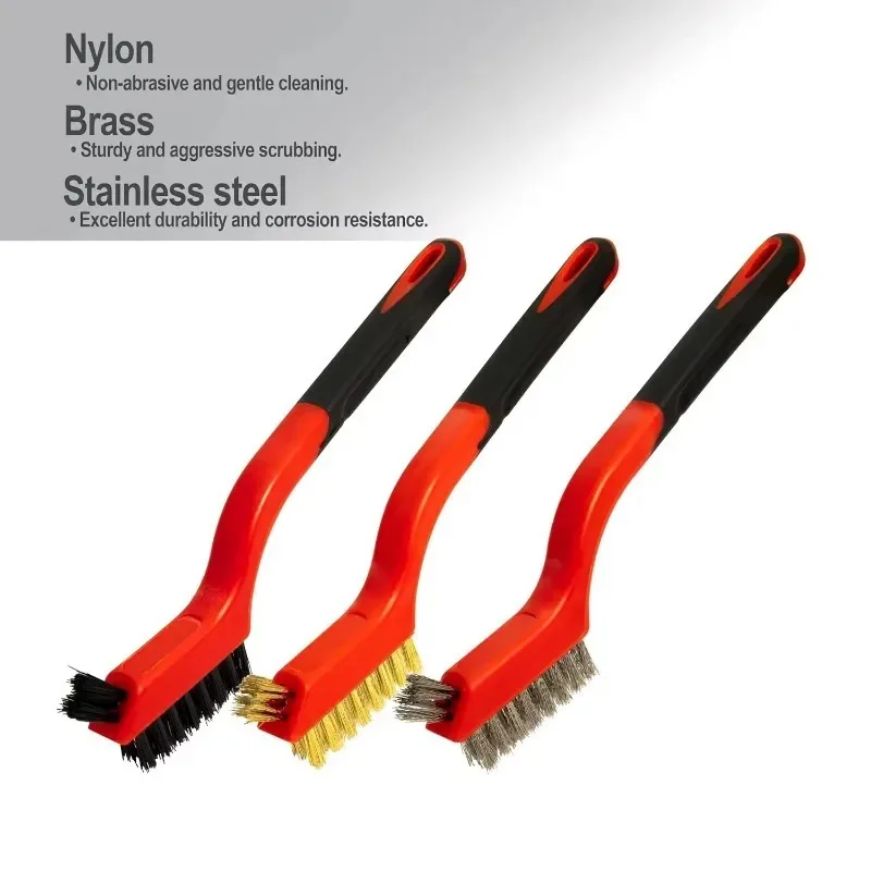 

Набор из трех мини-щеток для кухни: для газовых плит, удаления жира и пятен, инструменты для чистки варочных панелей