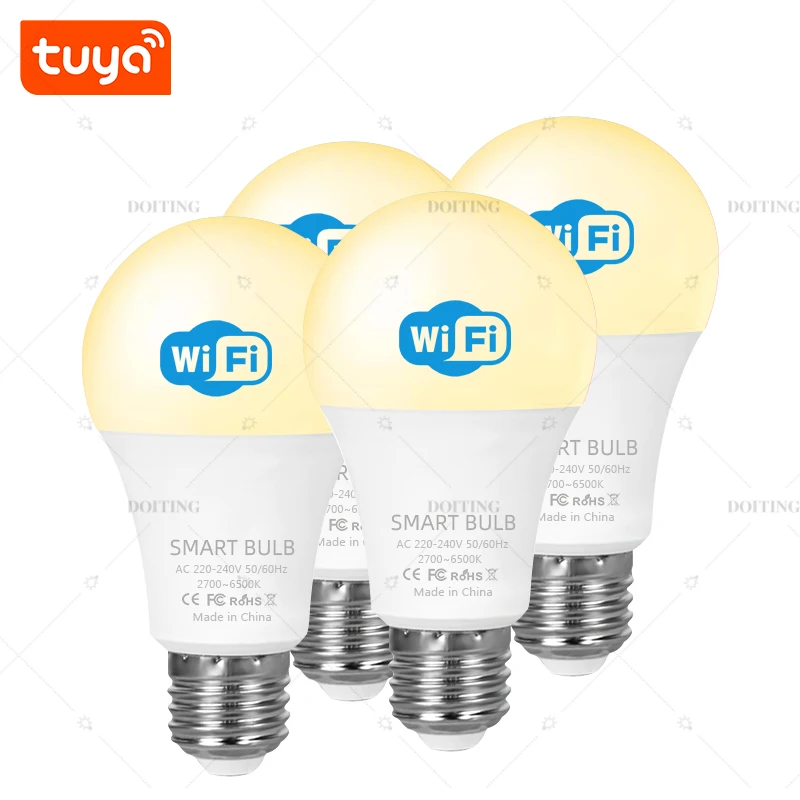 Smart Life Tuya WiFi E27 żarówka LED Lights App możliwość przyciemniania sterowanie głosem współpracuje z Alexa Google Assistant 220V 2700-6500K