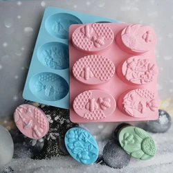 Healthy Materials Honey Bee Silicone Soap Mold Silicone 6 Mold Handmade Molds Soap Making Oval 3D Forms DIY Craft Soap