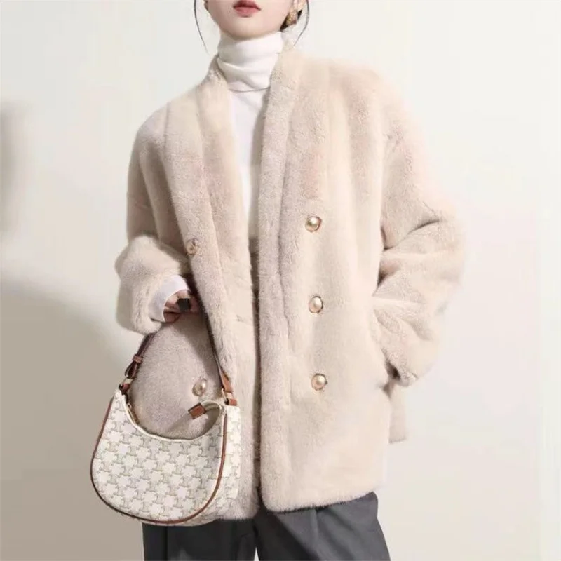 

Women's New Fur Imitation Integrated Autumn And Winter Young Loose Short Mink Fur Fur Coat Environmentally Friendly Fur Fashion