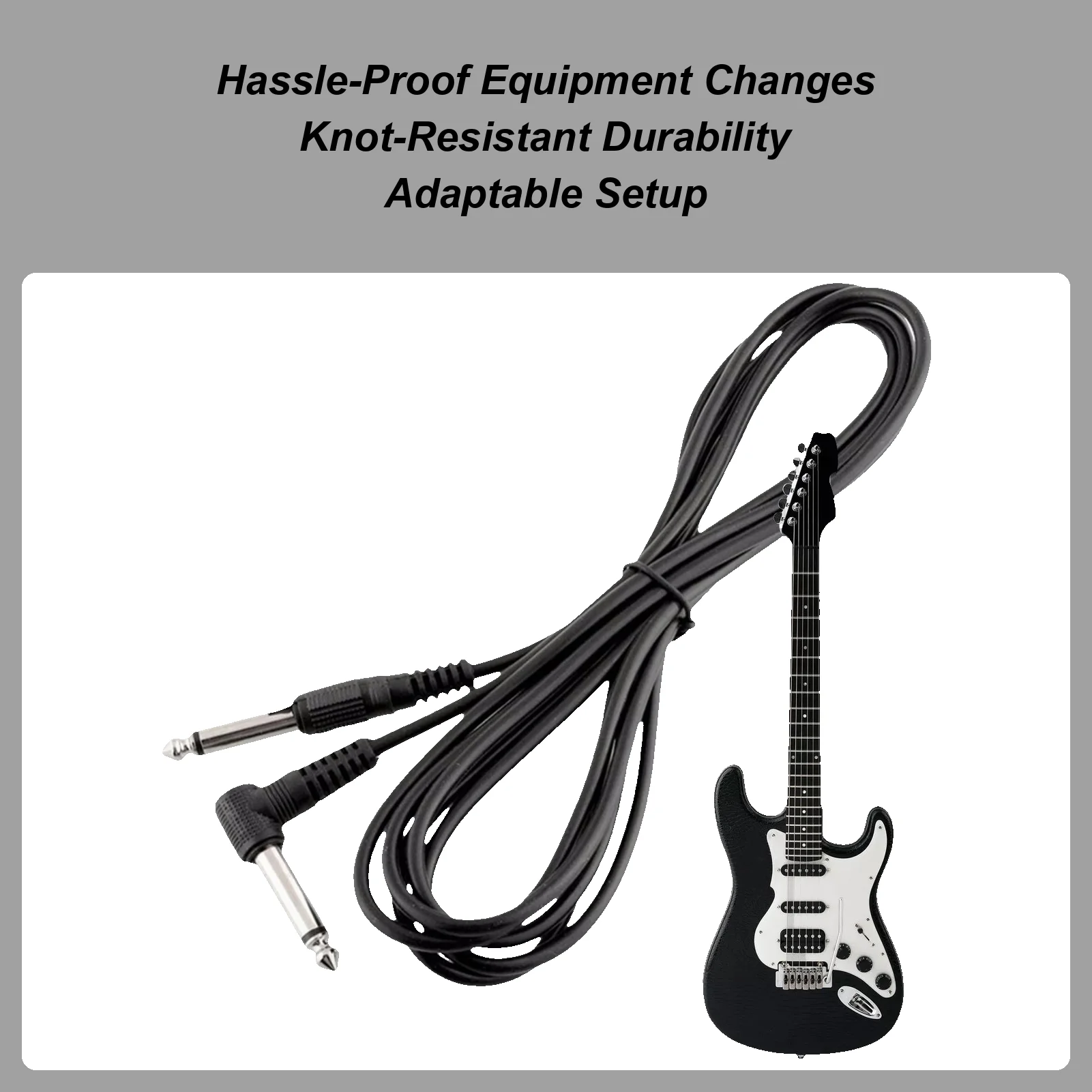 Cable de instrumento de 10 pies, cabezal de reducción de ruido, Cable Jack de 6,35mm, Cable de amplificador de cabeza para guitarra eléctrica, instrumento de acordes, altavoz, tambor
