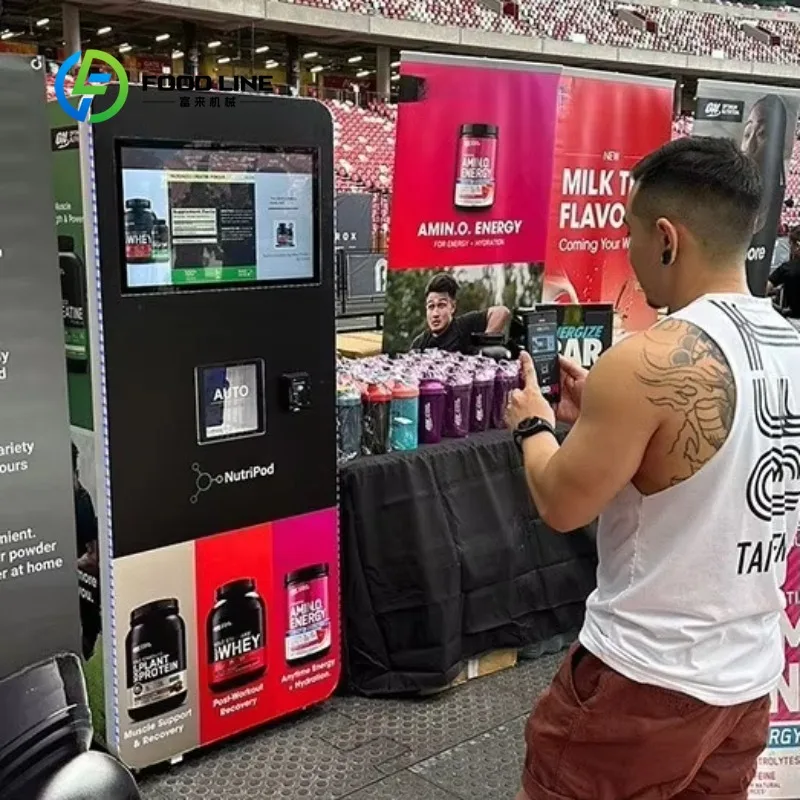 Op maat gemaakte touchscreen-shake-gym-koffie-eiwitshake-automaat