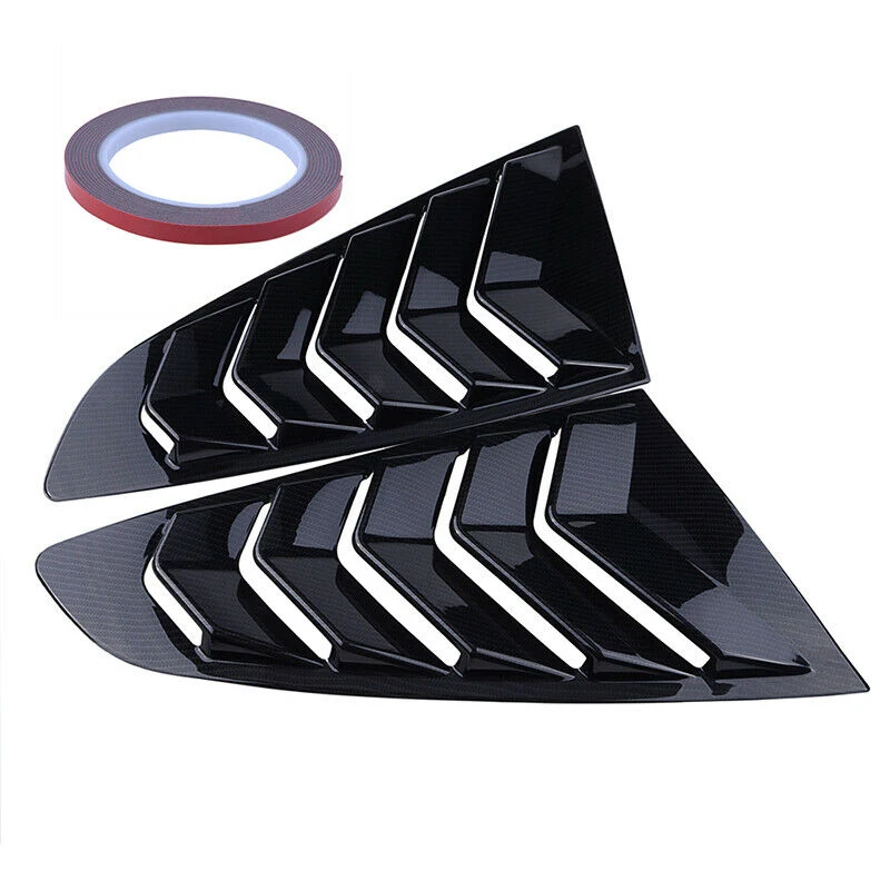 Car Carbon Fiber Vent Side Window Louver Cover ABS for Ford Mustang 2015-2017