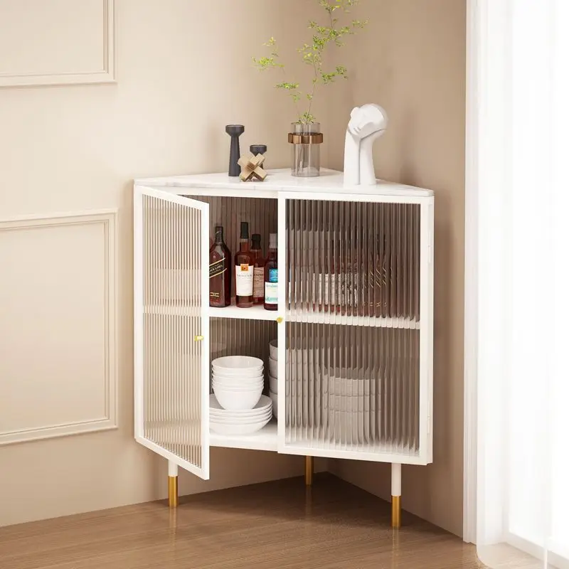 Corner Cabinet Corner Cabinet Rock Slate Light Luxury Changhong Glass Shelf Dining Side Cabinet Triangle Corner