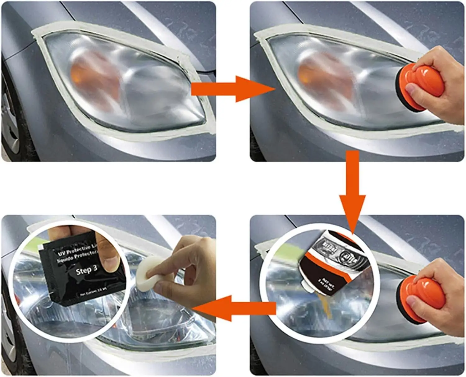 Lampu depan mobil, Polandia restorasi kit otomotif alat perawatan lampu depan Kit restorasi lampu depan mobil cairan