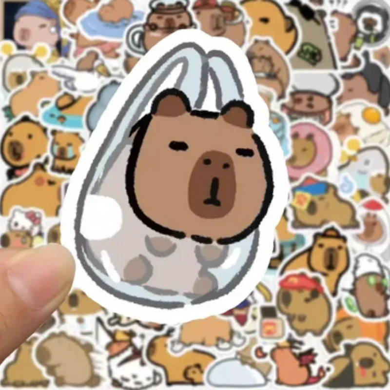 

10/30/50Pcs cartoon cute capybara stickers water bottle waterproof stickers creative decoration
