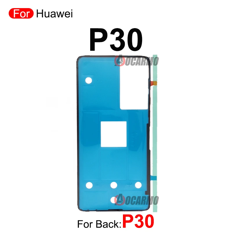 Pegatina de puerta trasera para Huawei P10 P20 P30 P40 Lite 5G P40Pro + P50 Pro P60 cinta adhesiva de cubierta trasera pegamento P30Pro P40Pro reemplazo