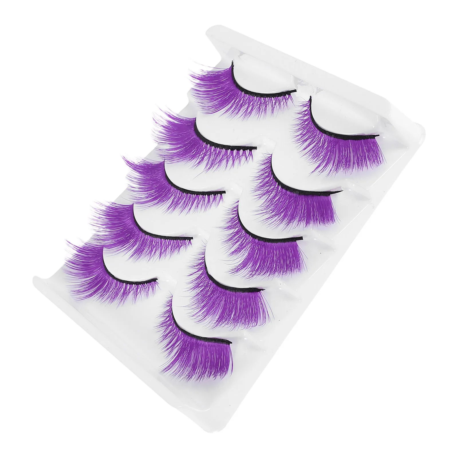 

5Pairs Colored Manga False Eyelashes Lightweight Short Lashes Reusable for Halloween Party Stage Makeup Accessories