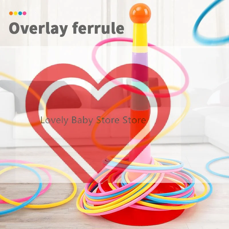  Stackable Ferrule Ring Toss Game Children Indoor Outdoor Educational Toys Gift for Active Playtime