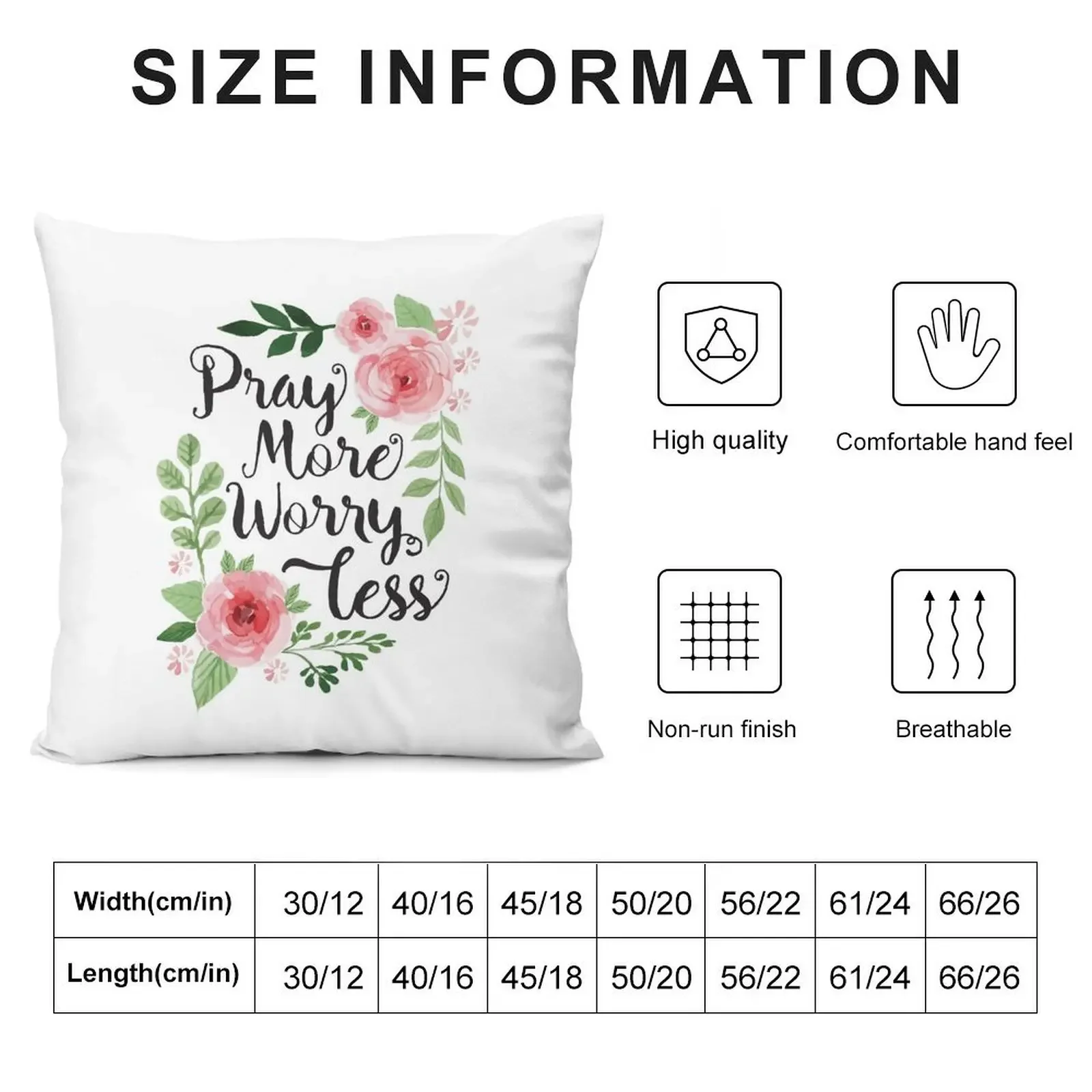 Pray More Worry Less Throw Pillow Sofa Cushions christmas ornaments 2025 christmas decorations for home 2025 pillow