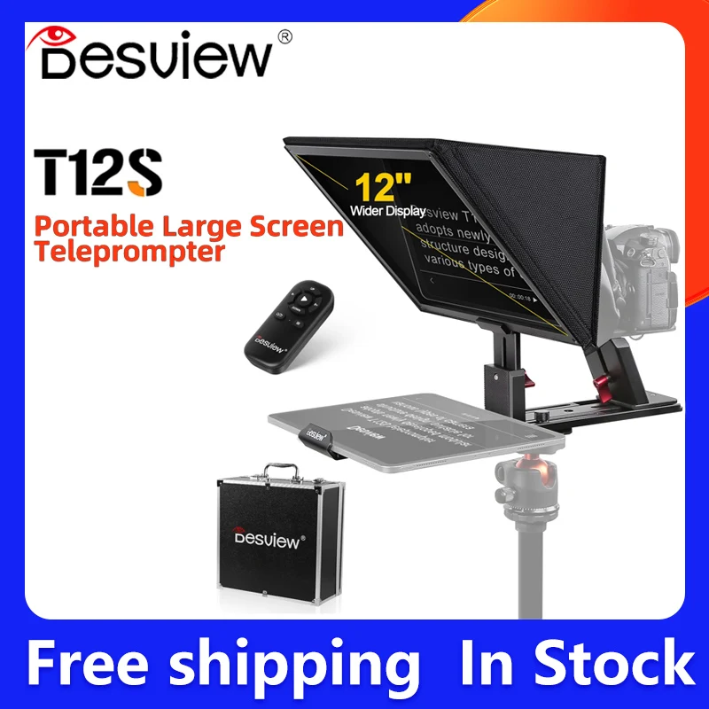 

Bestview T12S Teleprompter for Maximum 19 inch Tablet/Smartphone Remote Control Teleprompter with 24mm Wide Angle Lens