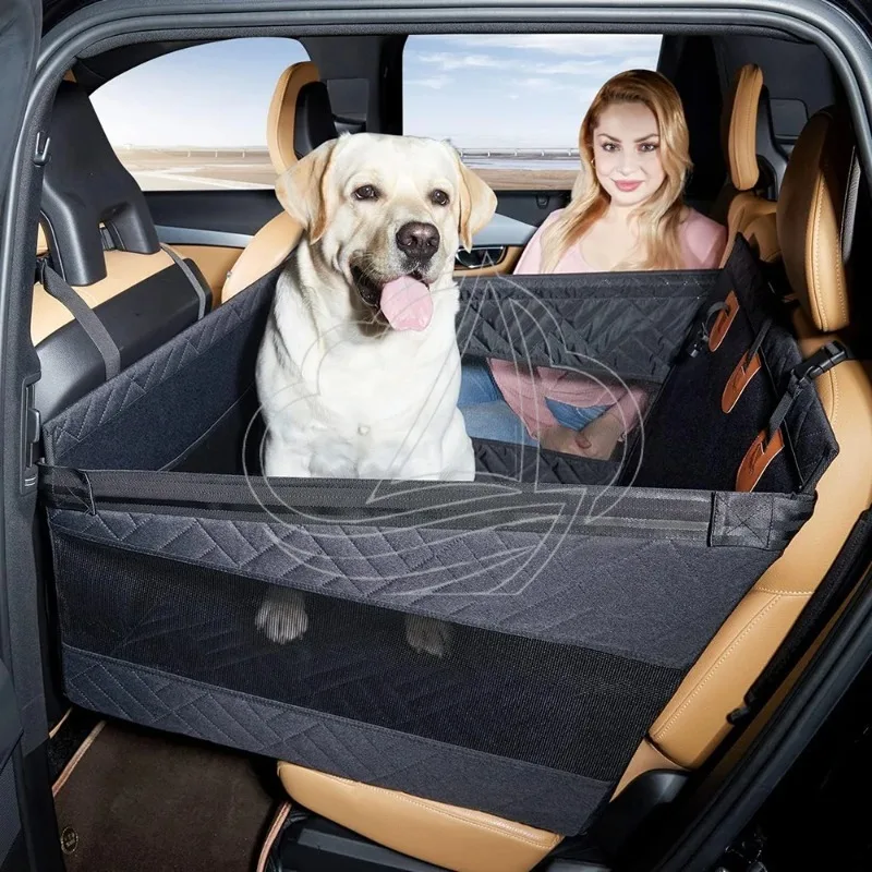Double Zipper Car Pet Seat Pad Waterproof Dirt Resistant Dog Cat Backseat Protector Solid Color Cushion