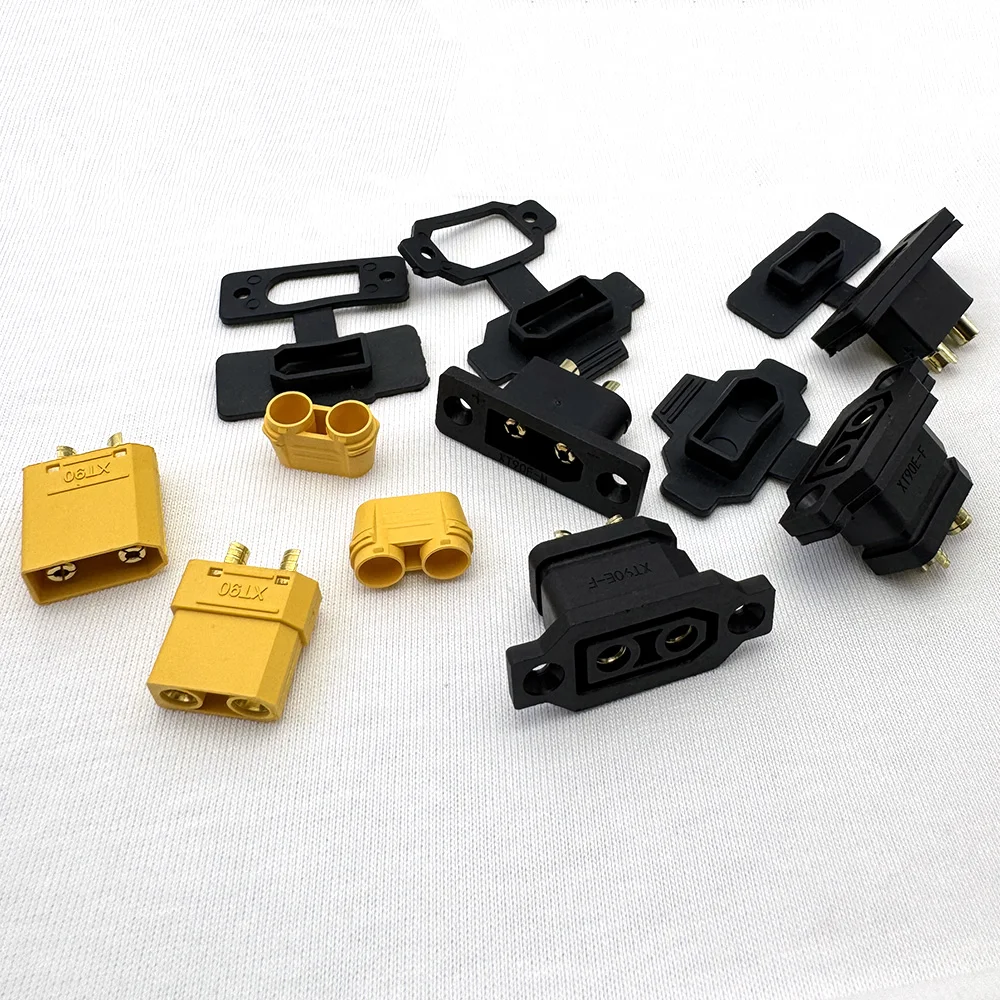 XT90E-M/F Ladeanschluss-Stecker XT90 Männlich/Weiblich Vergoldeter Anschluss mit Fixierloch Wasserdichte Kappe für ESC Motor Flugzeug Drohne – Detail 8