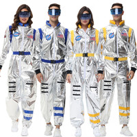 Silver Astronaut Costume Adult Spaceman Jumpsuit Space Suit Outfit for Women Men Cosplay Halloween Costumes 2024 New