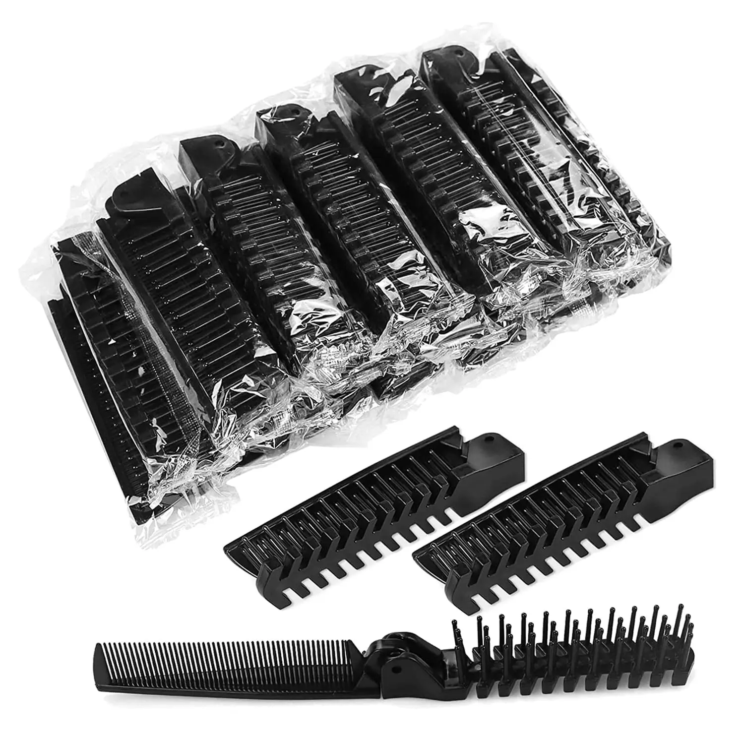 

Foldable Travel Pocket Hair Comb, Double Headed Styling Tool for Men and Women, Individually Wrapped in Bulk (100 Count)