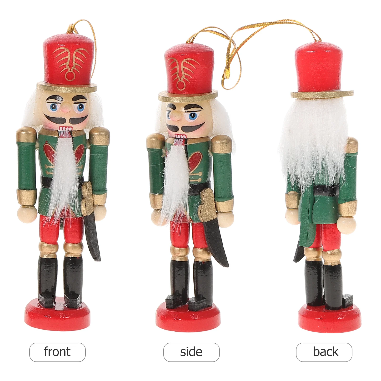 

6pcs Wooden Nutcracker Puppet Xmas Soldier Ornament Hanging Christmas Decor Desktop Tabletop Shelf Display Party Supplies Craft