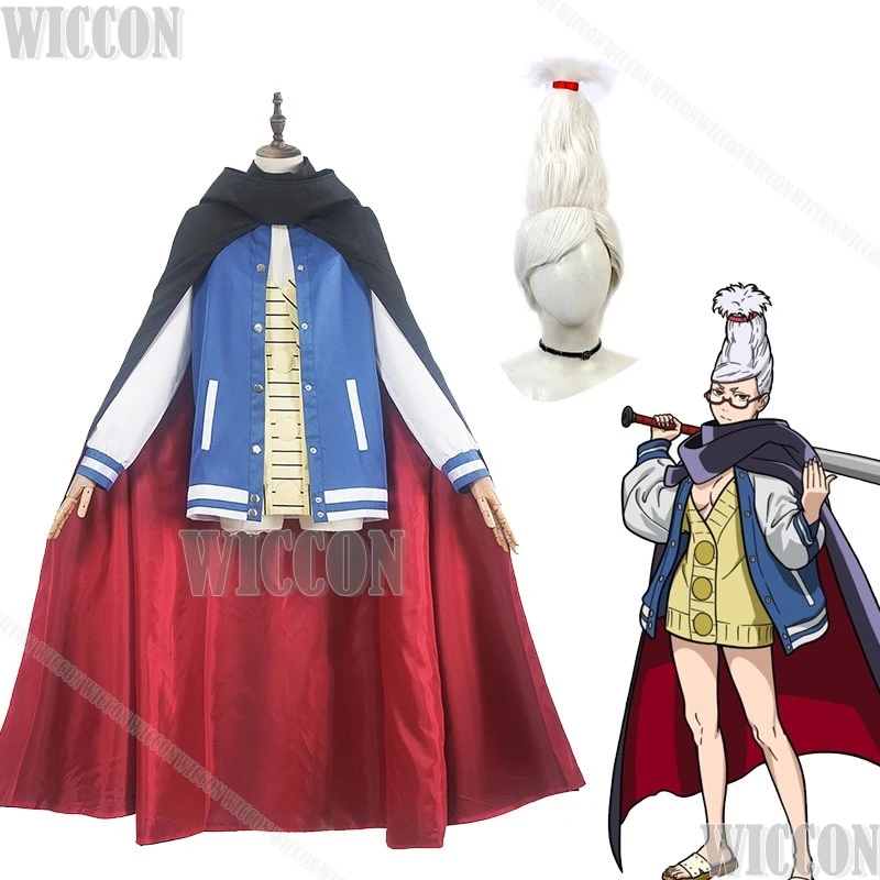 Seiko Ayase Cosplay Cape Coat Anime Dandadan Costume Wig Santa Dodoria Outfit Grandma Women Roleplay Halloween Party Clothes